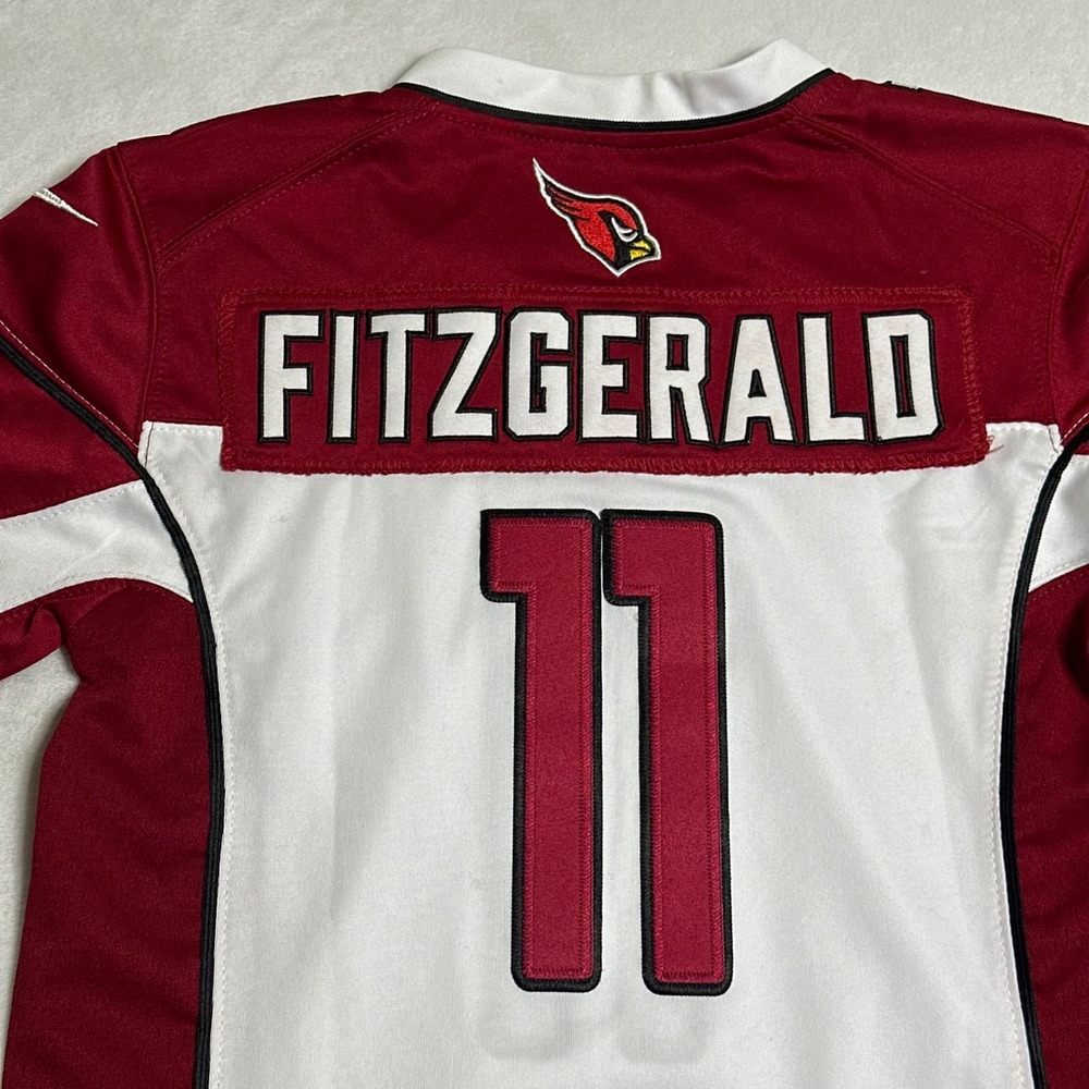 Nike Larry Fitzgerald Arizona Cardinals Jersey Youth Medium 10/12 White Red NFL - Picture 5 of 7